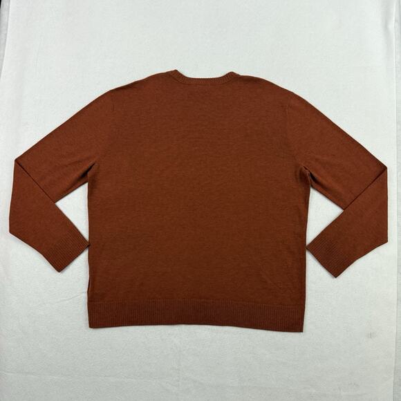 Smartwool Sparwood Sweater Men’s XXL Rust Brown Merino Wool Crewneck NWT - Picture 4 of 11
